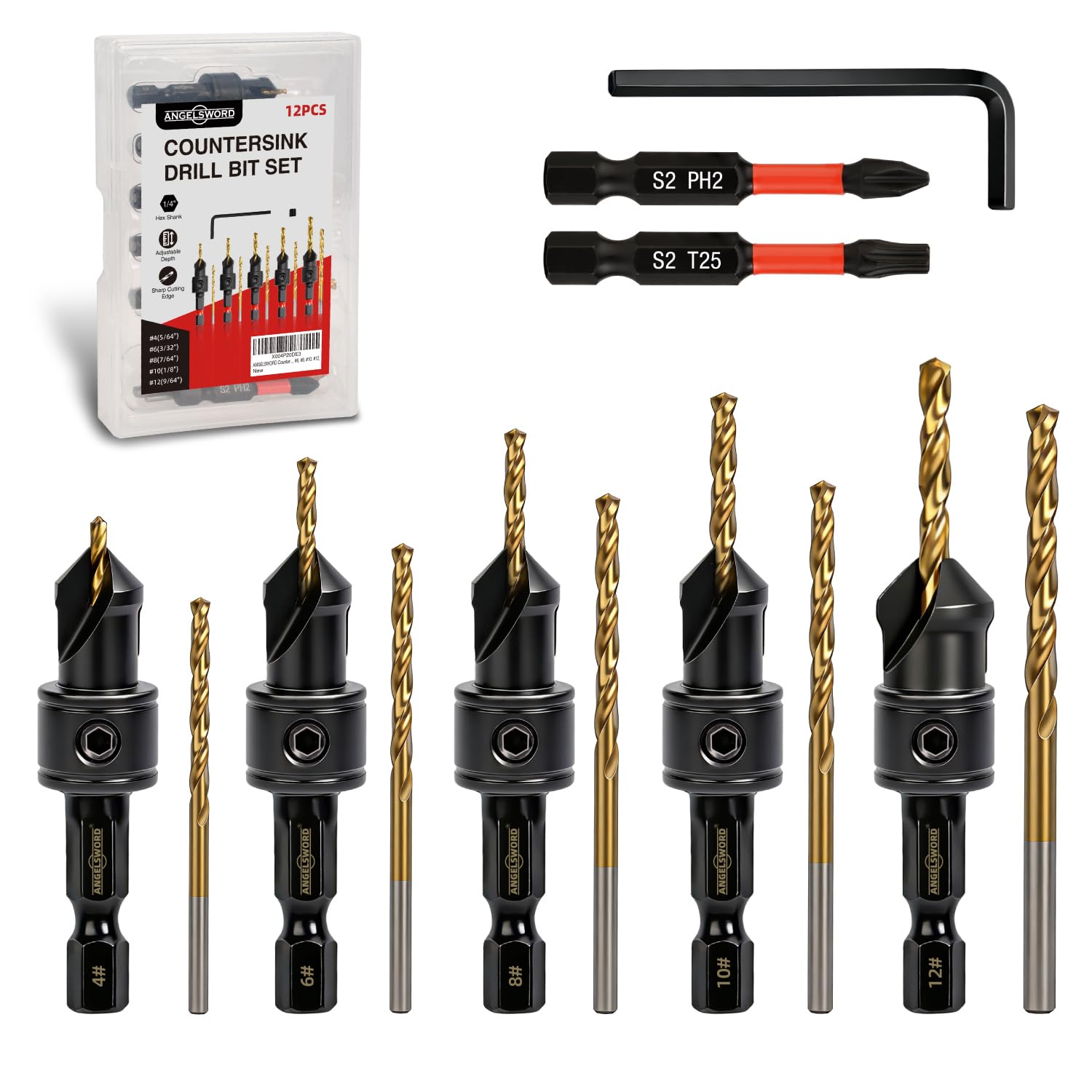 Drill Bit Set - 13 PCS Countersink Drill Bit Set,
