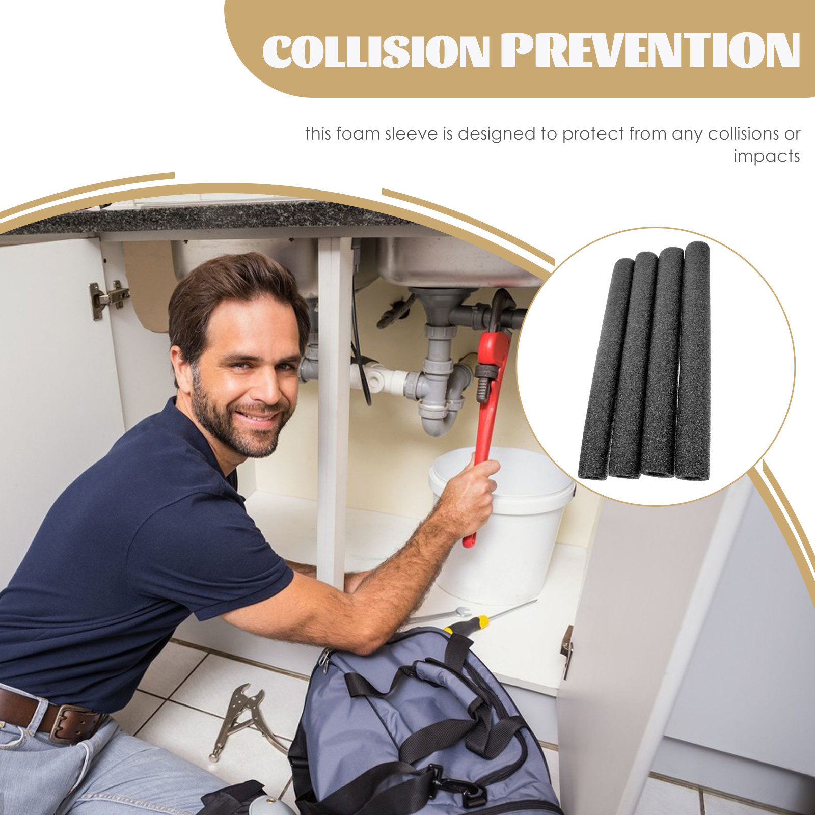 Pipe Insulation Foam - 4Pcs Foam Pipe Insulation Covers Protective